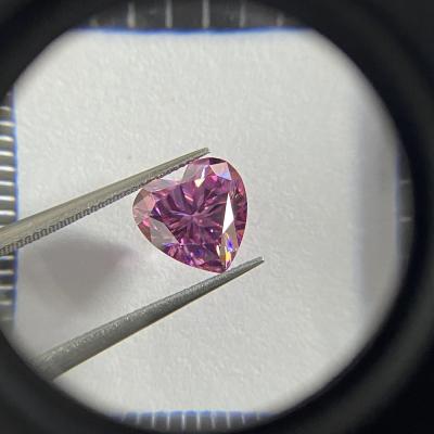 China Color Set Or Fire Hot Sale Pink Heart Cut Moissanite Gemstone 1ct 2cts 3cts 4cts Heart Shape Loose Moissanite Diamond Stones for sale