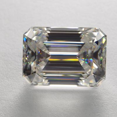 China Color set or fire size 8 carat big emerald cut stone 10*14mm moissanite with GRC certificate for sale