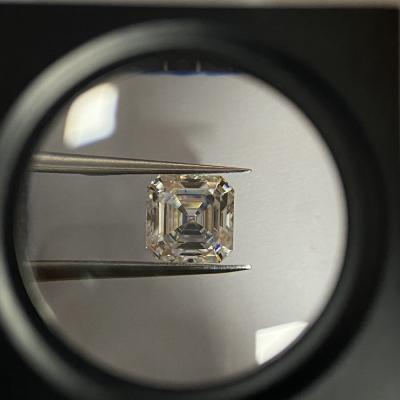 China Color Play Or Fire GRA Certificate Moissanite Loose Stone Asscher Cut 6X6 Mm Moissanite 1Carat Diamond Gemstone Ring for sale