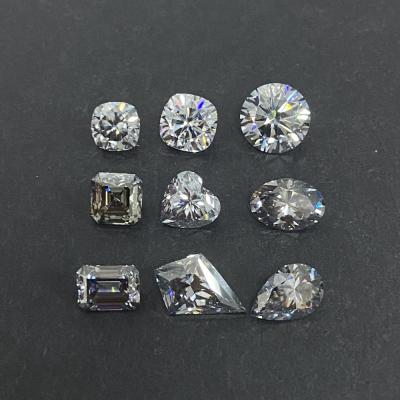 China Color Game or Fire GRA certificate round shape synthetic moissanite diamond stone light gray moissanite for ring for sale