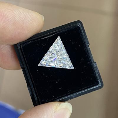 China HQ Gmes 10x10mm 4Carat VVS Color Fire Or Game Moissanite Triangle Cut Super White Synthetic Diamond Gemstnoe Ring for sale