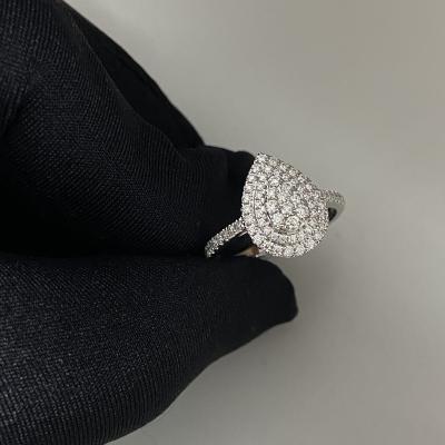 China CLASSIC HQ gems custom design 18k white gold jewelry women engagement wedding 18k moissanite diamond ring for sale