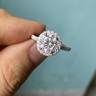 China Gold CLASSIC ring 2 carat 18K white gold platinum anniversary custom ring factory moissanite ring supplier with price for sale