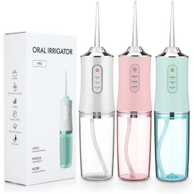 China 2021 New Arrival Outdoor USB Rechargeable Water Flosser Water Tank 220ml Portable Dental Water Tank Teeth Cleaner Oral Irrigator for sale