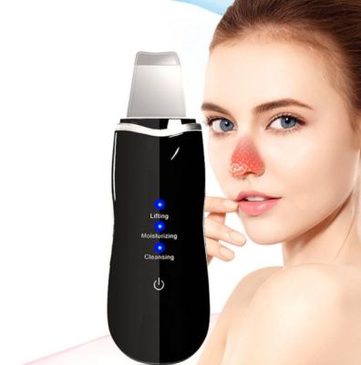 China Black Master Dead Skin Remover Spatula Skin Massager Beauty Remover Sonic Ultrasonic Facial Scrubber Skin Care Deep Cleansing Device for sale