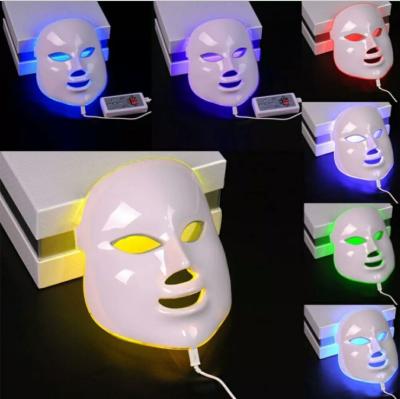 China Acne Treatment LED Photon Therapy Seven Color Light Treatment Beauty Facial Phototherapy Skin Care Led White Mask for sale