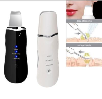 China Pore ​​Remover USB 2019 Rechargeable Ultrasonic Facial Massager Shovel Skin Scrubber Exfoliator Massager Peeling Machine for sale