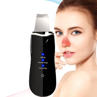 China Rechargeable Ultrasonic Pore Remover USB Skin Scrubber Skin Spatula Peeling Blackhead Remover New for sale