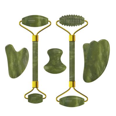 China Whitening Jade Stone Gua Sha Board Gouache Scraper Face Lifting Beauty Massager Tool Jade Roller Facial Body Massager for sale