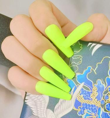 China Design Nails Long Coffin Ballerina Fake Nails Colorful Press On Nails for sale