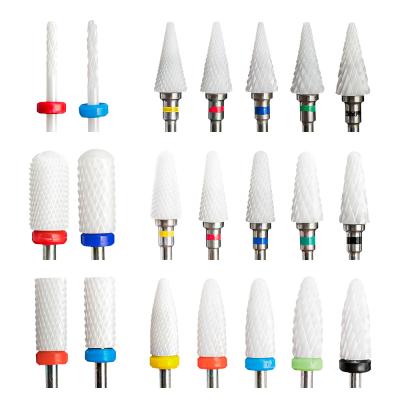 China High Quality White Ceramic Nail Drill Bits Nail Drill Bits Milling Carbide Nail Drill Bits for sale