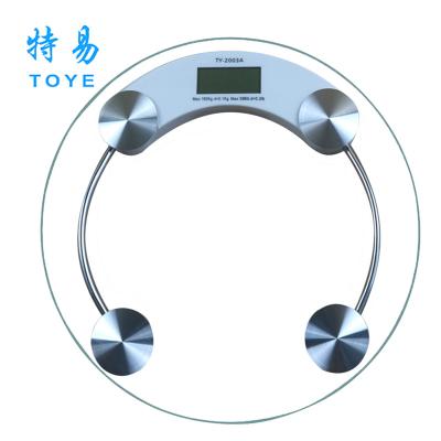 China TYL-2003A Modern Design ABS Body Fat Weight Bathroom Scales Temperature Plastic Display Round Tempered Glass for sale