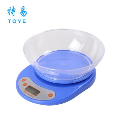 China With Scale Tray Scale Digital Tare Function With Bowl Kitchen Scale 5kg/1g Diet Kitchen Scale for sale