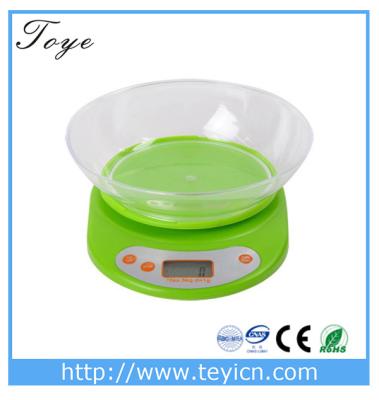 China Kitchen Scales 5kg/1g CE&ROSH Ultra Thin Kitchen Scale Cookbook Digital Talking Fruitage for sale