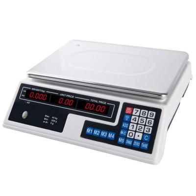 China ABS Plastic Iron Pan 40kg/30kg Food Digital Electronic Price Scale +stainess Market Computing Scale for sale