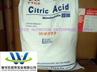 China Certification E330 Citric Acid Anhydrous CASNo 77-92-9 for BP98 / BP2012 / USP32 / E330 for sale