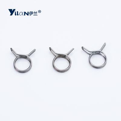 China Connection spring tube clip stainless steel double wire pipe clip gas pipeline tube fixed clip fastener for sale