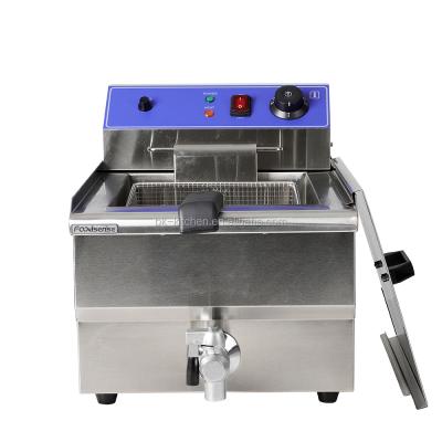 China 16L Deep Fryer, 1-Tank Fast Rising 1 - Basket Fryer with Electric Faucet, Single Tank and Basket for sale