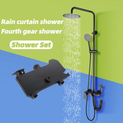 China Thermostatic Stainless Steel SUS304 Wall Mount Modern Rainfall Concealed Shower Jet System Faucet Mixer Set Bathroom Rainfall for sale