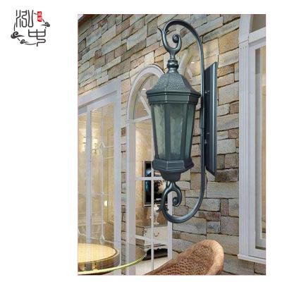 China Garden hongzhong outdoor waterproof classic European style LED extended arm mounted wall light antique wall light for sale