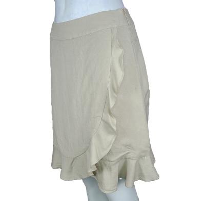 China New Fashion Appealing Ladies Ruffles Knee Length Women's Clothing Line A Line Linen Skirt Washable for sale