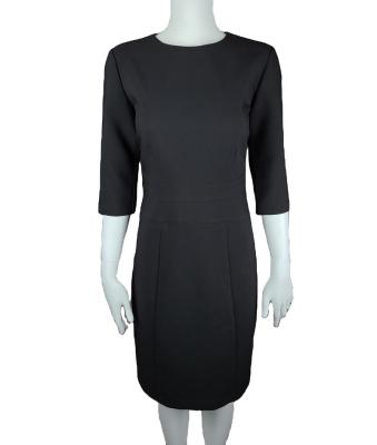 China Elegant Causal Simple Dress Women Dress Lady Little Black Office Work Dry Cleaning Dress With Lining for sale