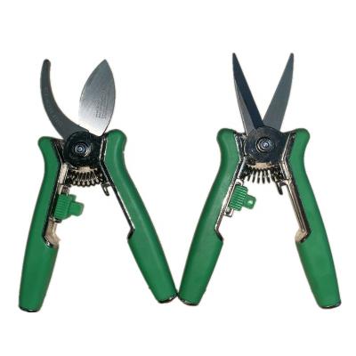 China 420 Handle Safety Stainless Steel Anti Slip Garden Bypass Shears Pruners 2pc Set With Anti Slip Handle for sale