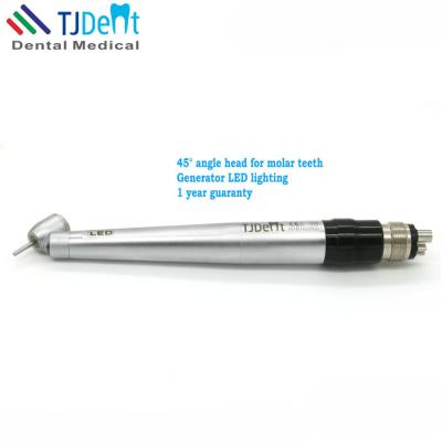 China 45 Degree Molar Teeth LED Coupling Implant Dental High Speed Handpiece Tubine for sale