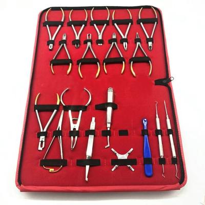 China Dental Stainless Steel Assorted Dental Orthodontic Pliers Set 18 pieces Orthodontic tool set for sale