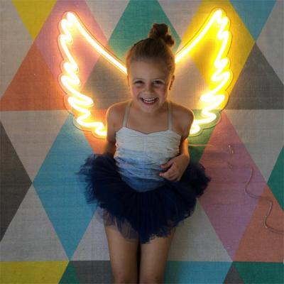 China LANDSCAPE Custom Neon Sign Lights Custom Acrylic Angel Wings Led Party Bedroom Bedroom Decor 2D Art Wall Hanging Shop Bar for sale