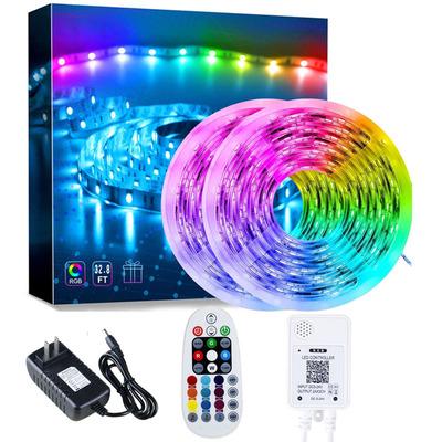 China All Project SMD 5050 RGB DC 12V LED Strip Light with wifi remote controller changing LED lights with 44 key smart remote controller for sale