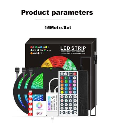 China Connect Decoration Hot Selling Butt Light For Indoors And Outdoors 5050 RGB LED Strip Lights DC 12V 20M With 44 Key Remote Change Color for sale