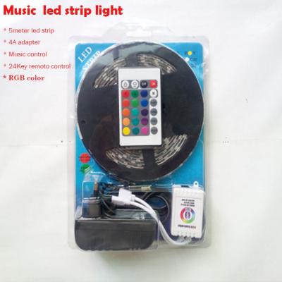 China Warehouse Sichuan factory cheapest blister packing waterproof ip65 5050 rgb music led strip light kit with 24 main controllers for sale