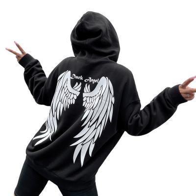 China Anti-pilling long hoodie leisure print winter black streetwear sweatshirt loungewear high quality wholesale for sale