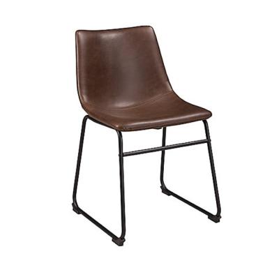 China modern metal frame dining leather chairs for dining room en venta