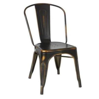 China cheap distressed industrial style metal bistro dining industrial chairs for sale