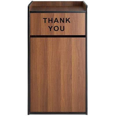 China fast food restaurant used wooden trash can trash cabinet in stock for sale for sale