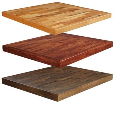 China cheap epoxy resin laminate beech outdoor restaurant solid wooden dining dinner table top for sale