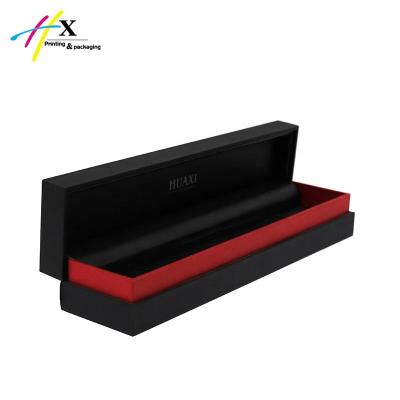 China Custom Wooden Watch Black Watch Packaging Jewelry Watch Packaging Box Simple Long Box Design for sale