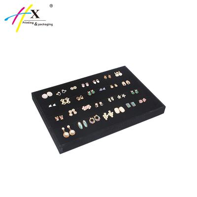 China Jewelry Store Black Recyclable Velvet Ring Display Tray For Sale for sale