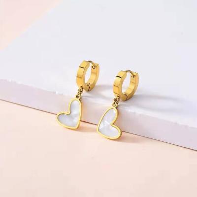 China Wholesale Cute 2021 New Pendientes Jewelry Moon Earrings 14k Heart Stainless Steel And Heart Stud Earrings for sale