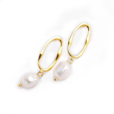 China FASHIONABLE plata de pendientes de pendientes 925 baroque pearl earrings pearl drop earrings for sale