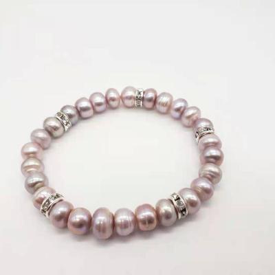 China New CLASSIC Wholesale Zircon Inlaid Bling Freshwater Pearl Jewelry Bracelets Wedding Banquet Dating Bracelet for sale