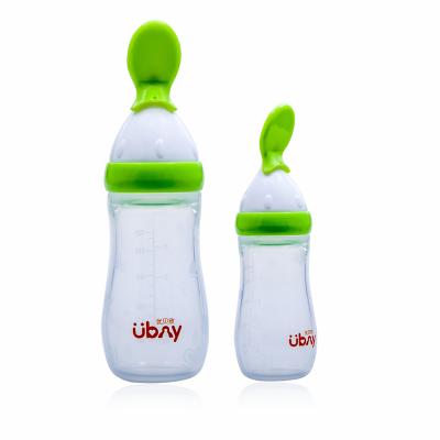 China 12pcs 125ml Fresh Food Baby Squeeze Spoon Conductive Toddler BPA Free Silicone Baby Bottle With Logo Pet Box Packing for sale