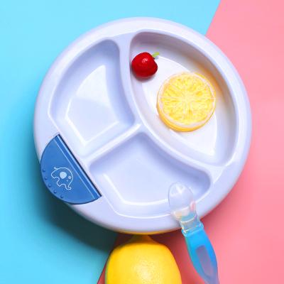 China New Arrival 3 BPA Free Food PP Grid Baby Safe Dish With Cover Heat Preservation Children's Dinner Dish With Strong Suction Cup for sale