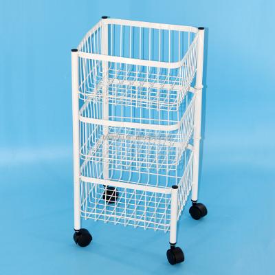 China High Quality Revolving Rolling Cart 3 Tier Rolling Cart Shelves Sustainable Square Storage Shelves for sale