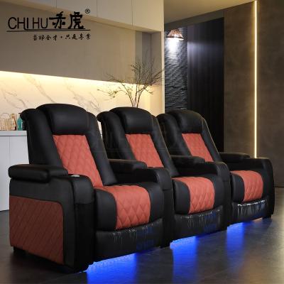 China Factory Recliners Top Grain Napa Leather Multi Functional Motion Recliner Home Theater Electric Seating Straight With Power Lumbar Support for sale