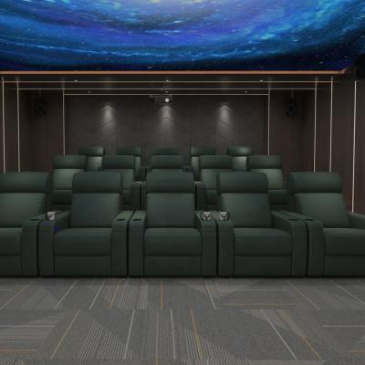 China Modern 4d Movie Theme Chair Leather Recliner Chairs Power Cinema Sofa Seating With Tray And Cup Holder Modern Theater Furniture for sale