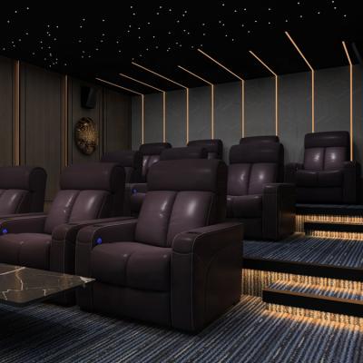 China Modern 4d motion cinema seat leather theater seating electric recliner sofa with cup holder for home theater room for sale