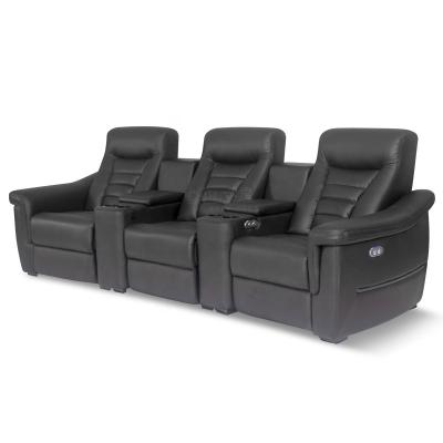 China Reclining 3d cinema chair movie black leather seat single seater theater chairs power recliner modern sofa theater furniture for sale